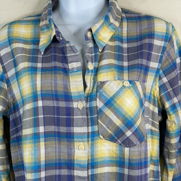 Patagonia Womens Flannel Shirt Top Size 4 Organic Cotton Plaid Hiking Camping - Picture 3 of 15